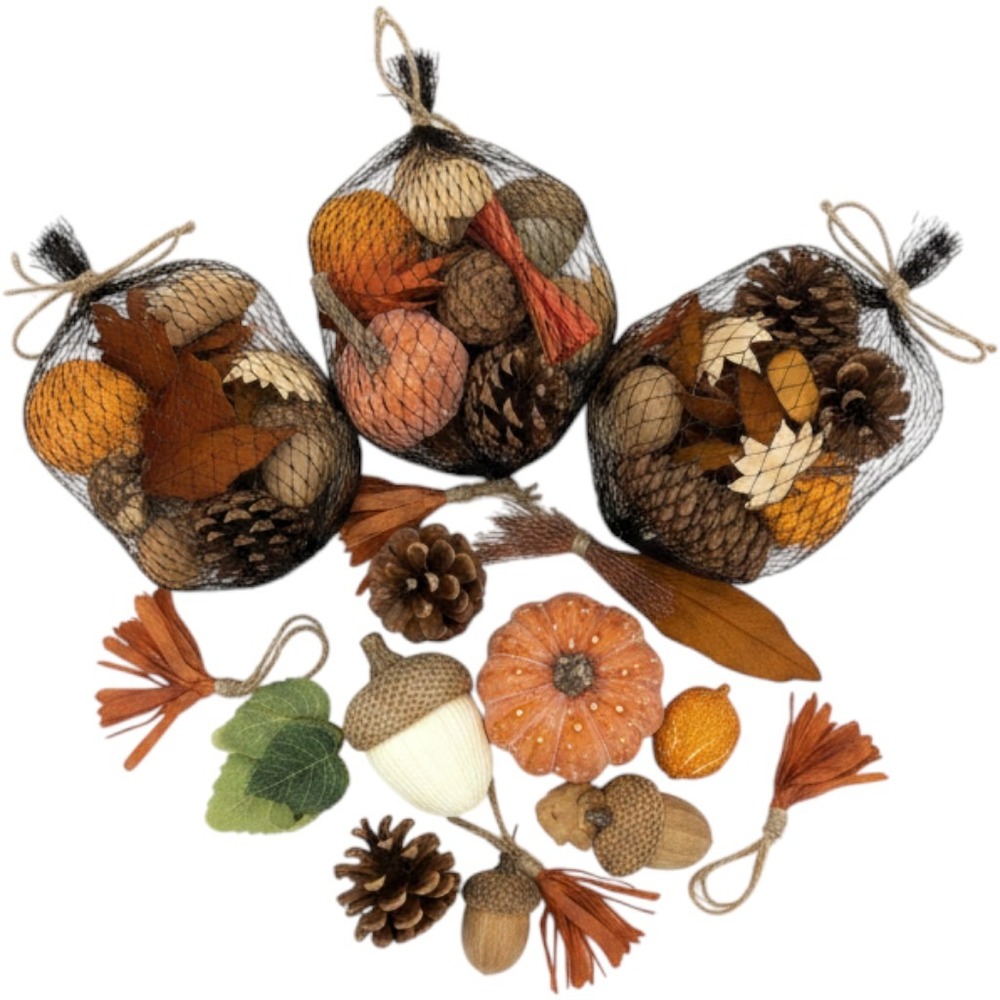 Bloom‎ Room Fall Floral Table Scatter 4 Bags Pinecones Pumpkins Acorns NEW